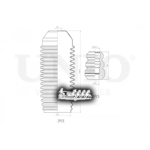 Пыльник+Отбойник Амортизатора Subaru Forester 97- (Компл. 2 Шт.) UNIO 