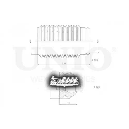 Пыльник+Отбойник Амортизатора Volvo S60/80/Xc70 98- (Компл. 2 Шт.) UNIO 