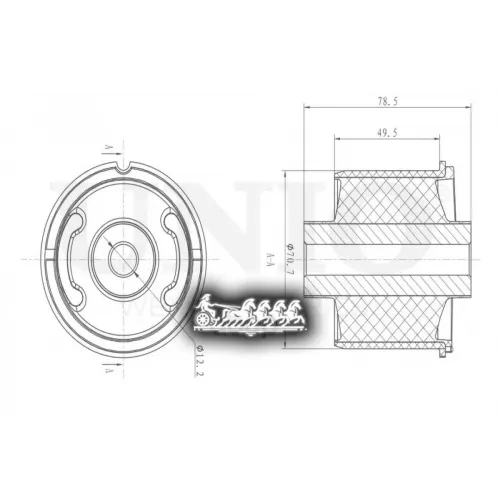 Сайлентблок Балки Ford/Ram Fiesta/2500 03- Задн. UNIO 
