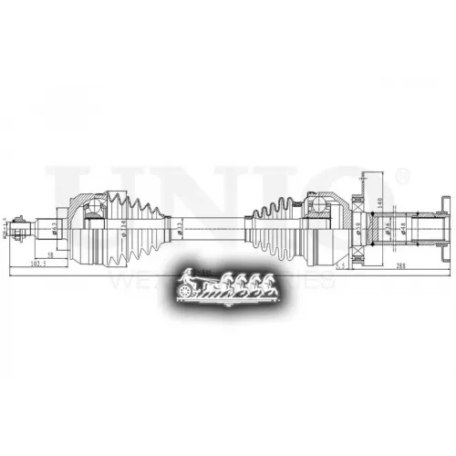 Привод В Сборе Vw Transporter(T5)/Multivan(T5) 03- Перед.прав. UNIO 