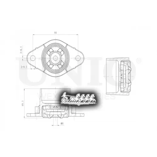 Опора Амортизатора Ford Fiesta/Fusion 99- Задн. UNIO 