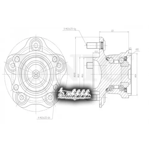 Ступица Колеса Nissan Teana 99- Задн. С Abs UNIO 
