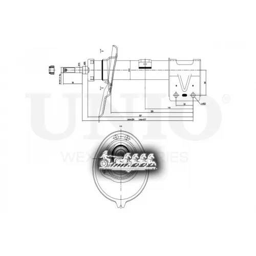 Амортизатор Psa Partner/Berlingo 08- Газ.перед.лев. UNIO 