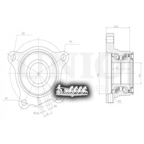 Ступица Колеса Toyota/Lexus Land Cruiser Prado/Gx 02- Задн.прав. С Abs UNIO 