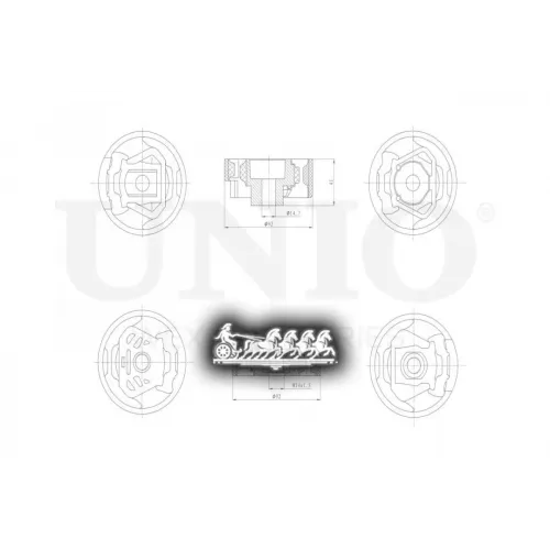 Сайлентблок Vag Tiguan/Passat/Octavia 12- Перед.(Компл.) UNIO 