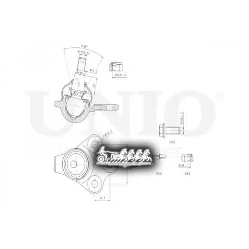 Опора Шаровая Renault Duster 10- Перед.нижн. UNIO 