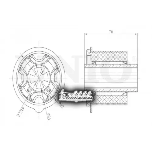Сайлентблок Балки Ford/Mazda Fusion/Fiesta/2 01- Задн. UNIO 