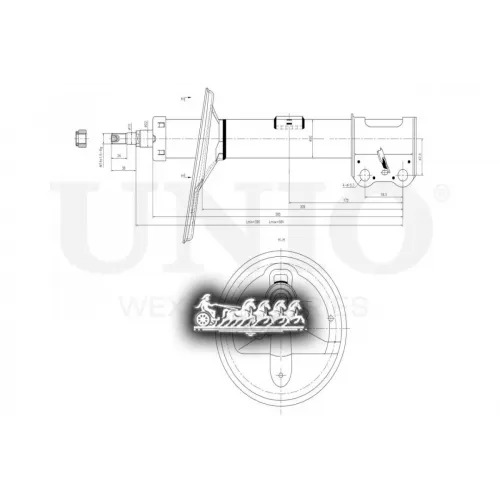 Амортизатор Chery Tiggo 5 14- Газ.перед.прав. UNIO 