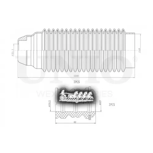 Пыльник+Отбойник Амортизатора Nissan/Renault Qashqai/X-Trail/Koleos 07- (Компл. 2 Шт.) UNIO 