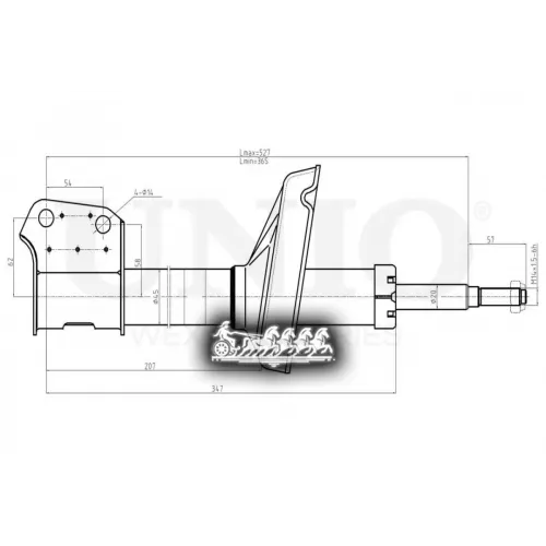 Амортизатор Nissan/Renault Kubistar/Kangoo 97- Газ.перед. UNIO 