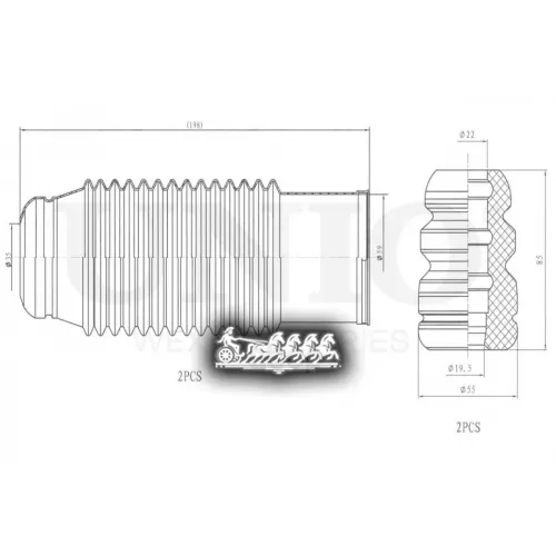 Пыльник+Отбойник Амортизатора Kia/Hyundai Sportage/Tucson 04- (Компл. 2 Шт.) UNIO 