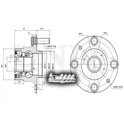 Ступица Колеса Kia Shuma 93- Задн. Без Abs UNIO 