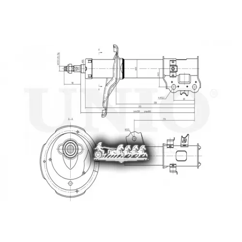 Амортизатор Kia/Hyundai Rio/Accent 05- Газ.перед.прав. UNIO 