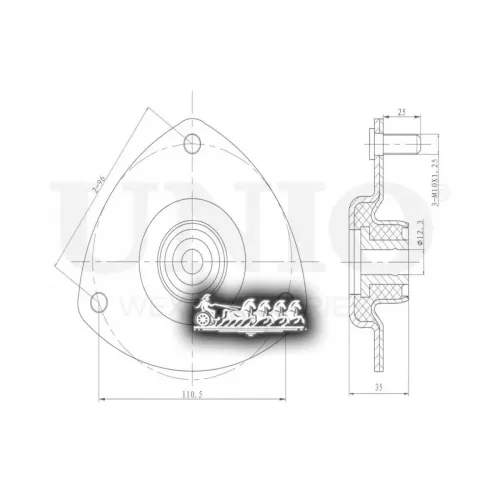 Опора Амортизатора Honda Civic/Cr-V 98- Перед.прав. UNIO 