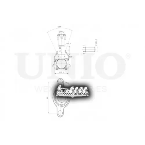 Опора Шаровая Vw Transporter(T4) 90- Перед.нижн. UNIO 