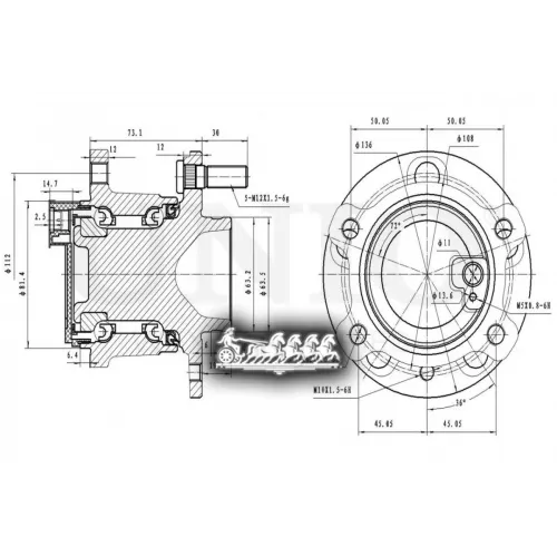 Ступица Колеса Ford Mondeo 07- Задн. С Abs UNIO 