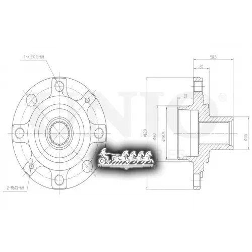 Ступица Колеса Opel/Fiat Corsa/Punto 06- Перед. Без Abs UNIO 