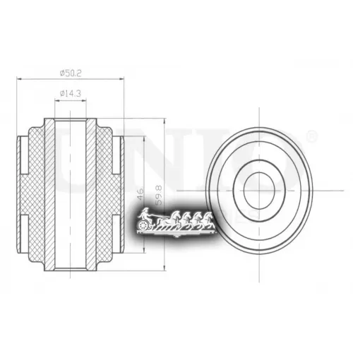 Сайлентблок Рычага Ford/Nissan Maverick/Patrol/Partgfinder 86- Задн. UNIO 
