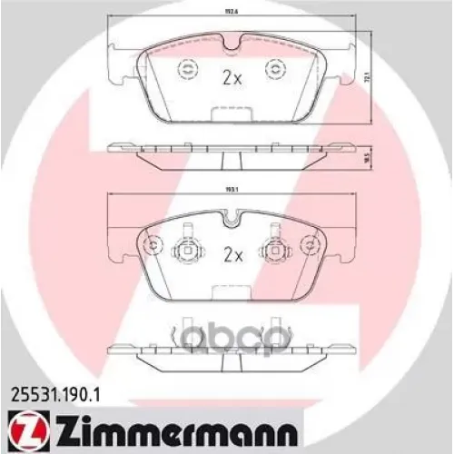 Колодки Тормозные Дисковые Zimmermann 25531.190.1
