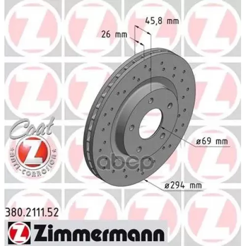 Диск Тормозной Спортивный Zimmermann 380.2111.52