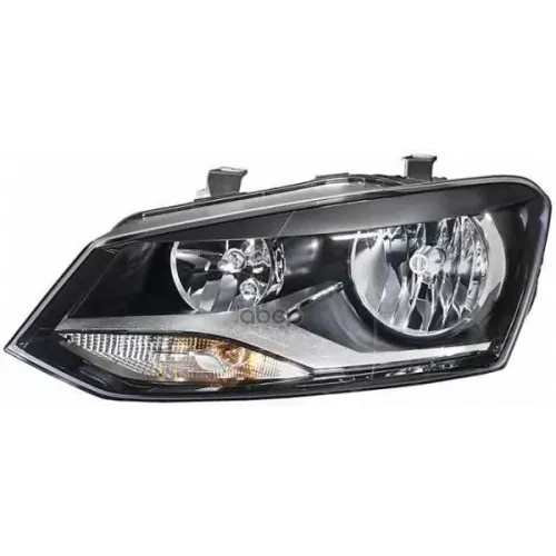 Фара Vw Polo -10 (H7/H7/Py21w/W5w) (Чёрный) Лев. Depo 