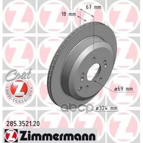 Диск Тормозной (Цена За 1 Шт.) Zimmermann 285.3521.20