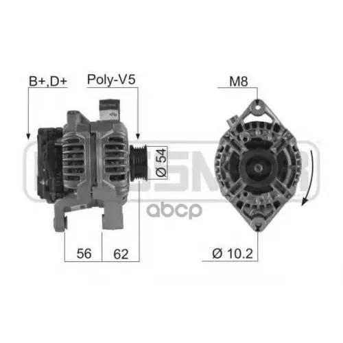 Генератор Opel Astra F/G/H/Corsa C 1.4-2.0 96- 100A Era 