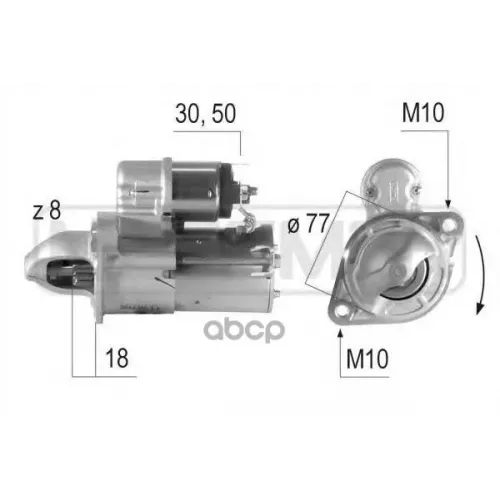 Стартер Hyundai Accent/Getz/Elantra/Excel/S Coupe 1.3/1.5Sohc/Dohc 0.9Квт Era 
