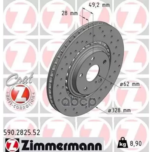Диск Тормозной Спортивный Zimmermann 590.2825.52