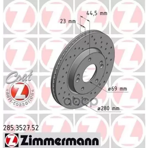 Диск Тормозной Спортивный (Цена За 1 Шт.) Zimmermann 285.3527.52
