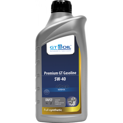 GT OIL Масло Моторное Синтетическое Premium Gt Gasoline, Sae 5W-40, Api Sn/Cf, 1 Л