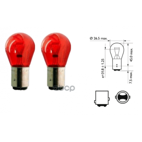Лампа Philips Галогеновая Pr21/5W Baw15d 21W Philips 