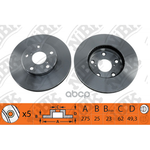 Диск Тормозной Toyota Rav 4 -05 Передн. 275X25 NiBK 