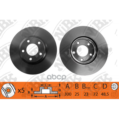 Диск Тормозной Mazda 3 03- Передн. 300X25 NiBK 