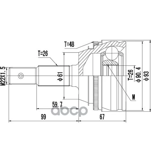 Шрус Toyota Camry 06-11 Нар. Zikmar 