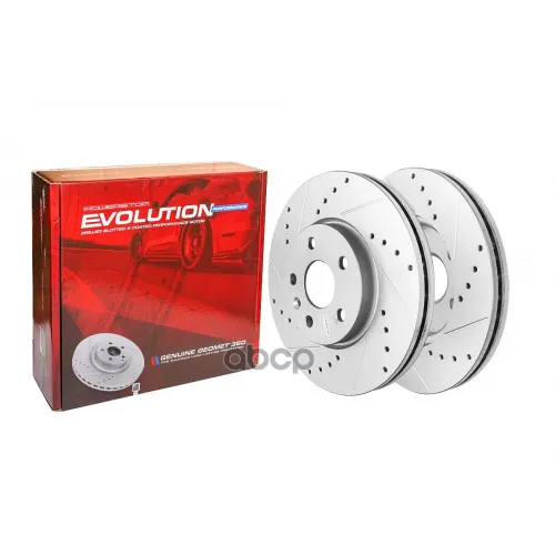 Передний Тормозной Диск Evolution С Перфорацией И Насечками, В Покрытии Geomet POWER STOP 