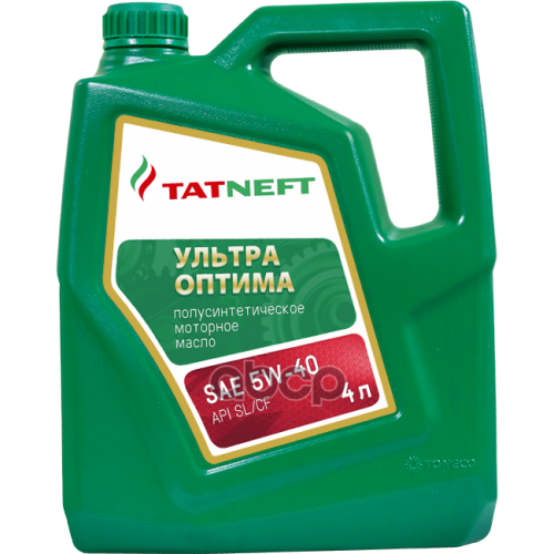 TATNEFT Масло Моторное Полусинтетическое Татнефть Ультра-Оптима Sae 5W-40 Канистра 4 Л