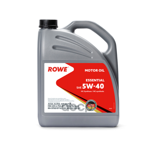ROWE Масло Моторное 5W-40 Rowe 5Л Нс-Синтетика Essential A3/B4
