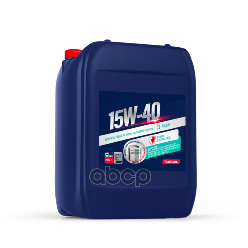 TOMOIL Engine Oil 15W-40 Cj-4/Sn, 20L,Масло Моторное