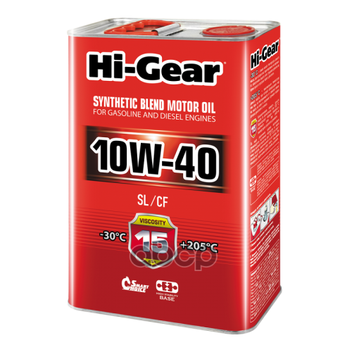 Hi-Gear Hi Gear 10W40 Sl/Cf Масло Полусинет. (4L)
