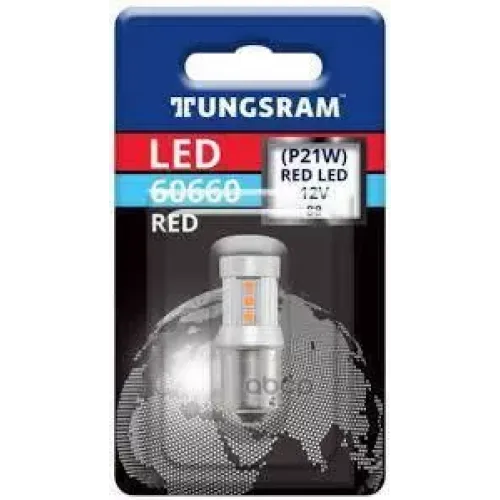 Лампа P21w 12V-Led (Ba15s) Red 3.0W (Бл.1шт.) 93117018 TUNGSRAM 