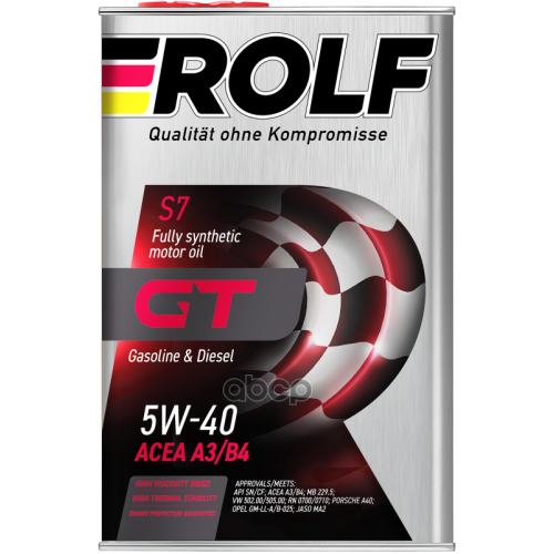ROLF Масло Моторное 5W40 Rolf 4Л Синтетика Gt Api Sn/Cf
