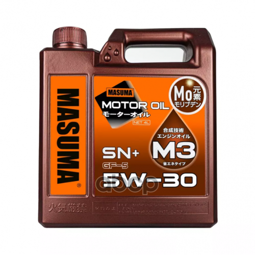 Масло Моторное 5W-30 Sn+/Gf-5 (Бензин, Полусинтетика) 4Л Masuma M-3001E