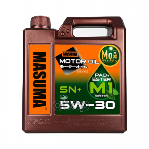 Масло Моторное 5W-30 Sn+/C3 (Универсальное, Синтетика) 4Л Masuma M-1013E