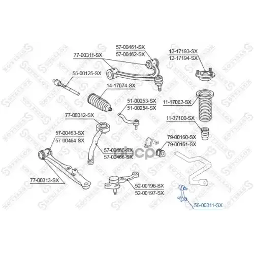 Тяга Стабилизатора Toyota Altezza/Lexus Is200/300 Gxe10/Jce10 Перед. Stellox 