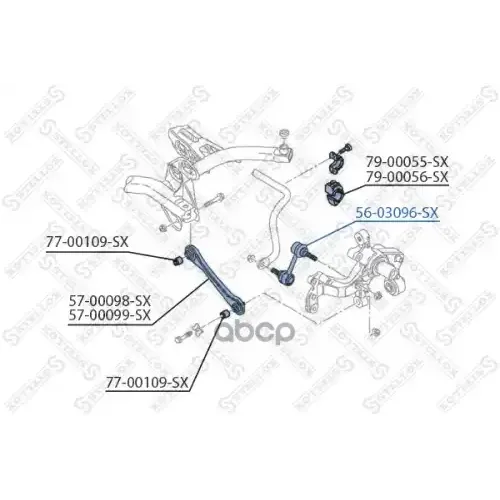 Тяга Стабилизатора Vag A3/A4/Octavia/Passat 03- Задн.лев./Прав. Stellox 