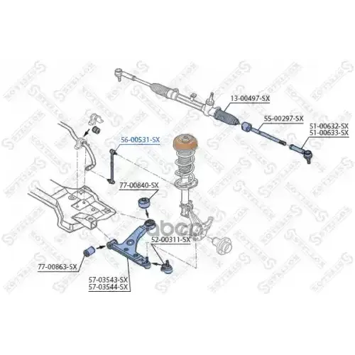 Тяга Стабилизатора Переднего Stellox 56-00531-SX